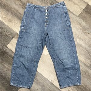 Free People - Osaka Mid Rise Barrel jeans denim pants bottoms